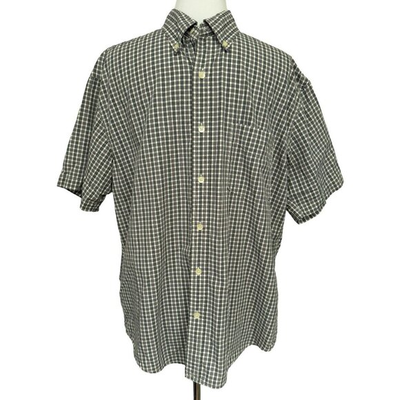 J. Crew Mens Casual Relaxed Fit Cotton Button Down Short Sleeve Plaid Shirt Sz L - Picture 1 of 4